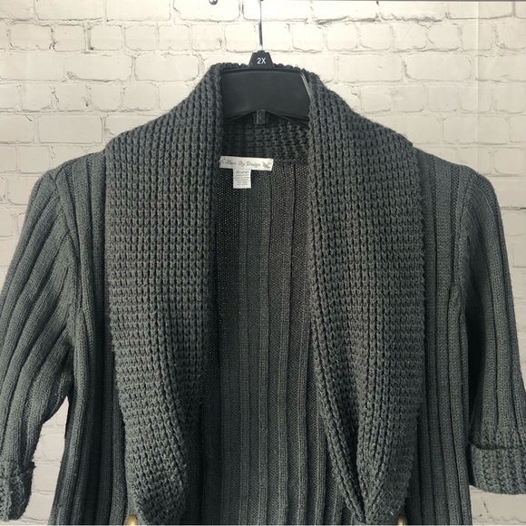 SWEATER - Women's Love By Design Black Ribbed Waffle Knit Sweater. Size XL - Picture 3 of 16